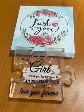 New “Girl" Acrylic Puzzle Token - Love You Forever